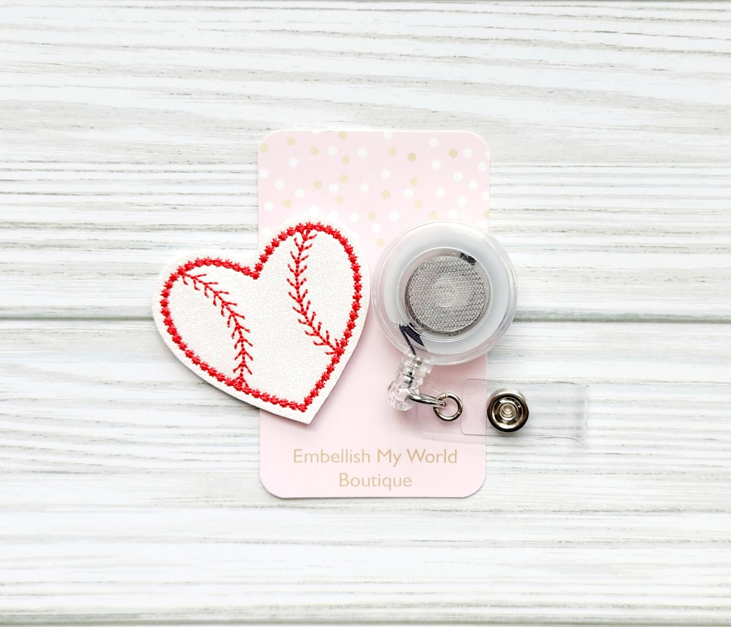 Baseball Heart Badge Topper