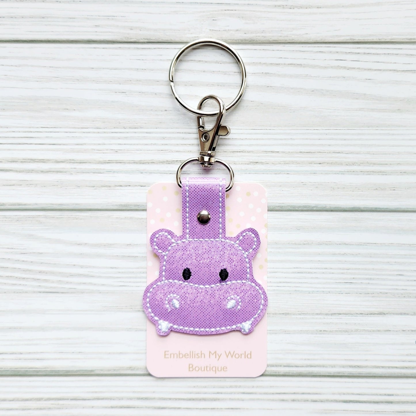 Purple Hippo Keychain