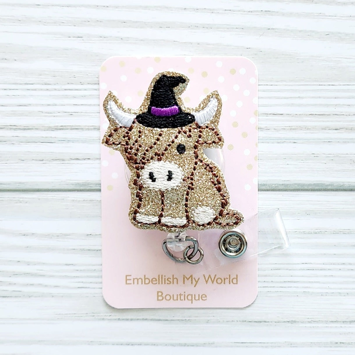 Halloween Highland Cow Badge Reel