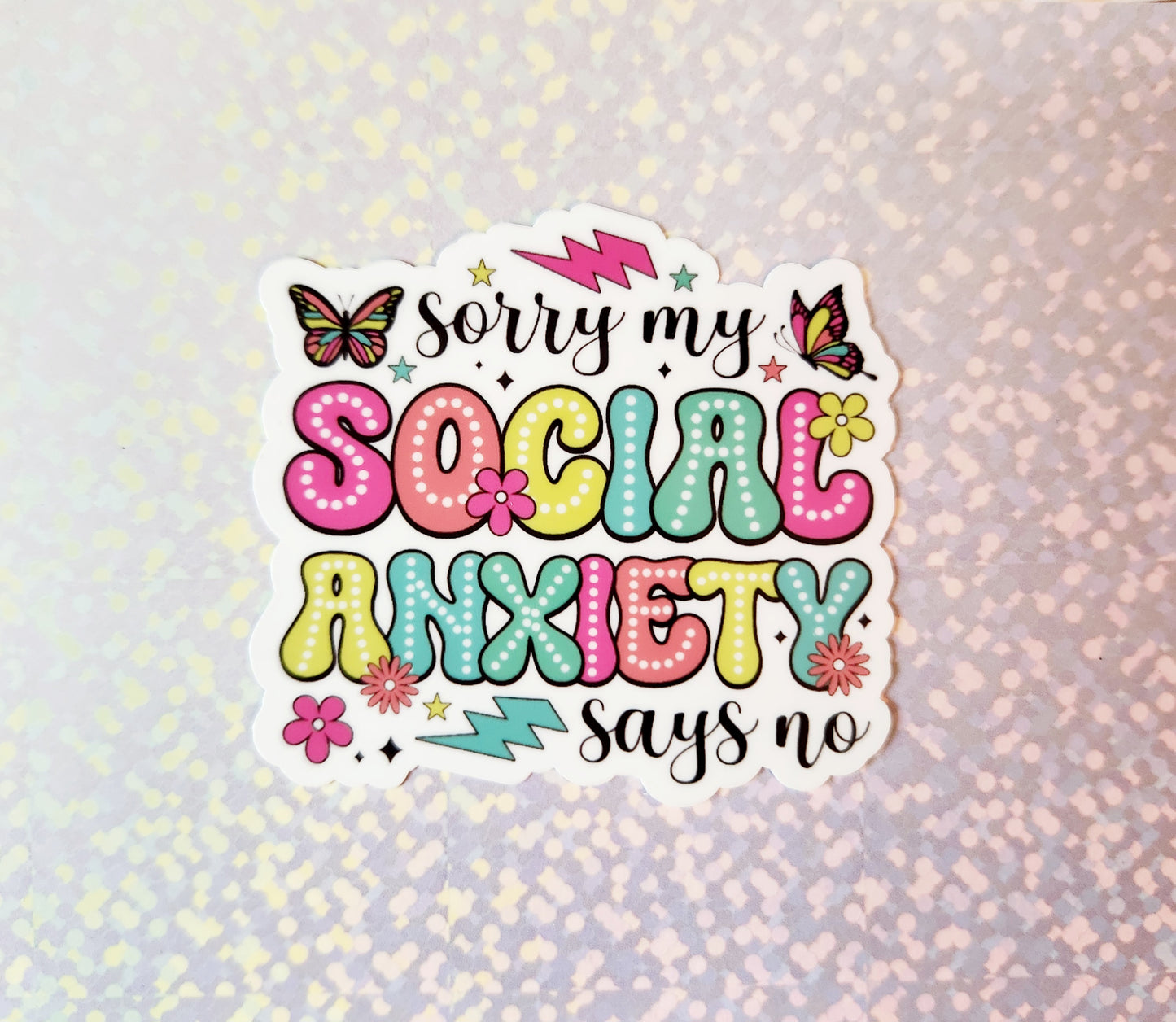 Social Anxiety Waterproof Sticker