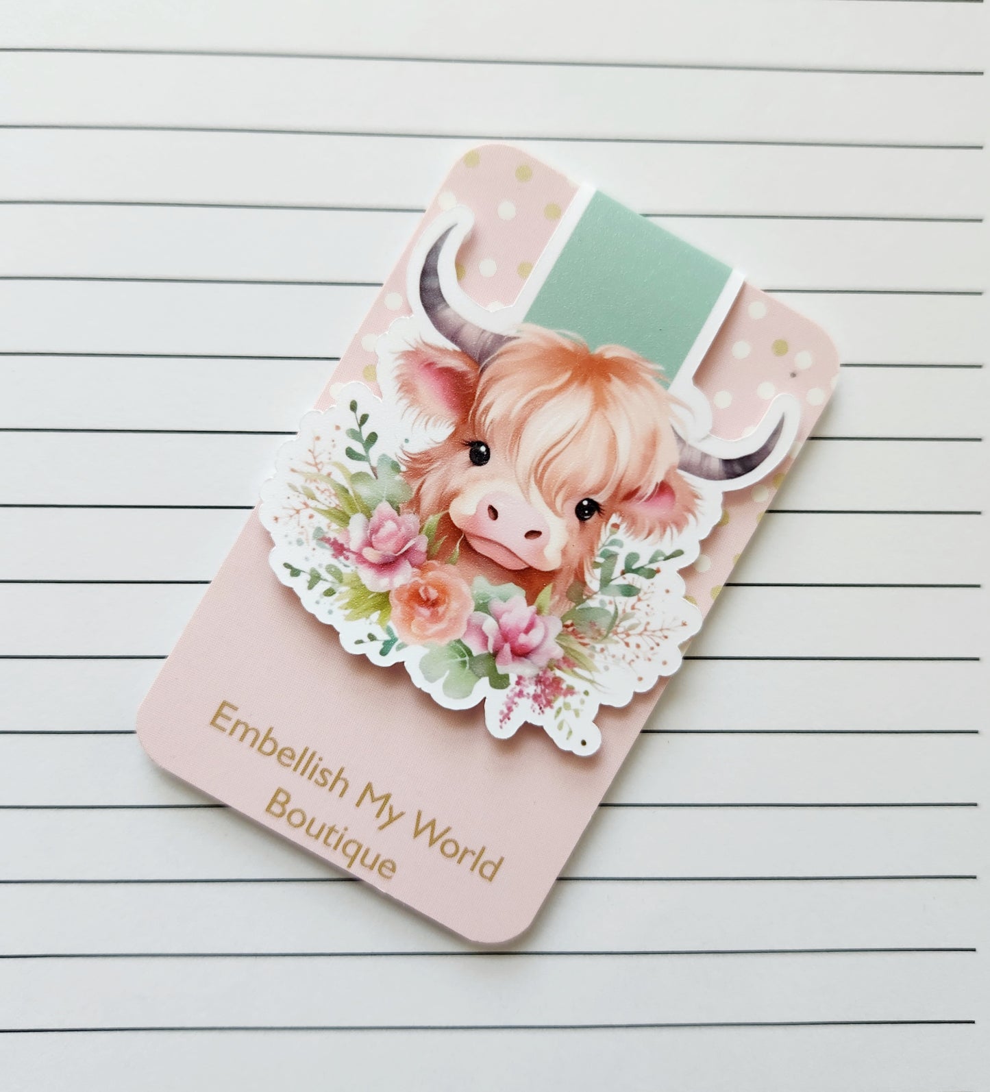 Highland Cow Magnetic Bookmark
