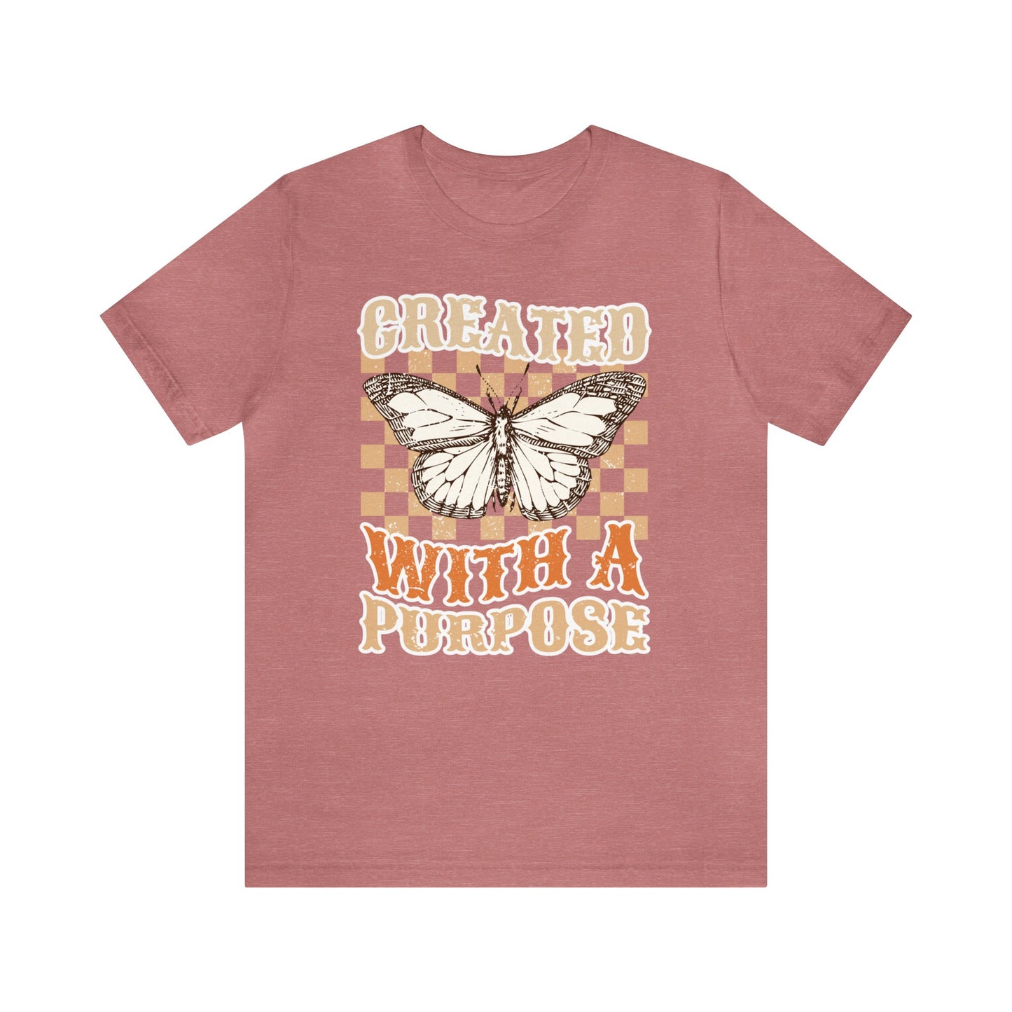 "Created With A Purpose" Trendy Christian Unisex Jersey Short Sleeve Tee