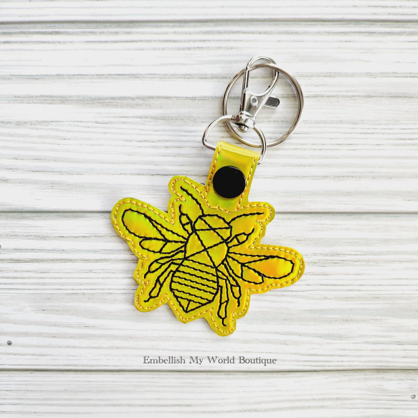 Geometric Bee Keychain