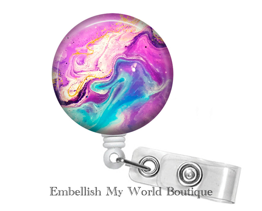 Marble Badge reel/Retractable Badge Reel/Badge Reel/Nurse Badge/Badge Holder/ID Holder/Badge Reel/Nurse Gift/Name Badge/Personalized Badge