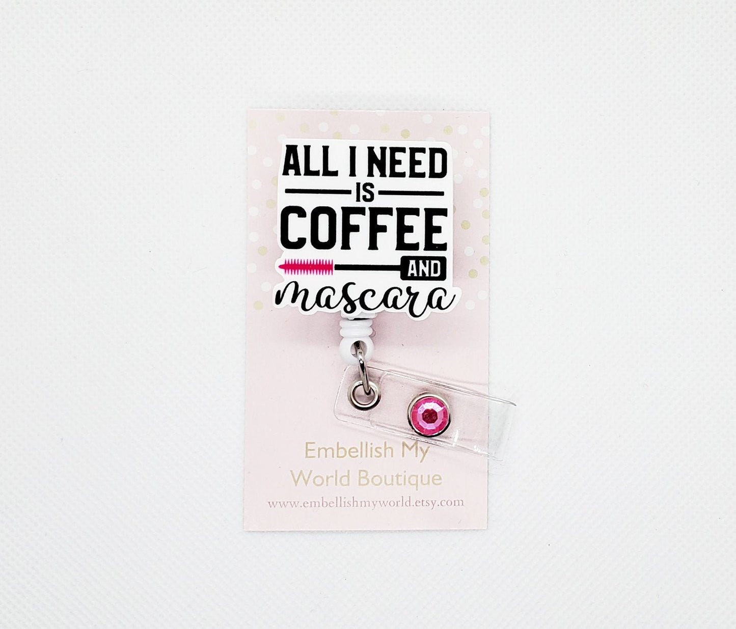 Coffee and Mascara Badge Reel