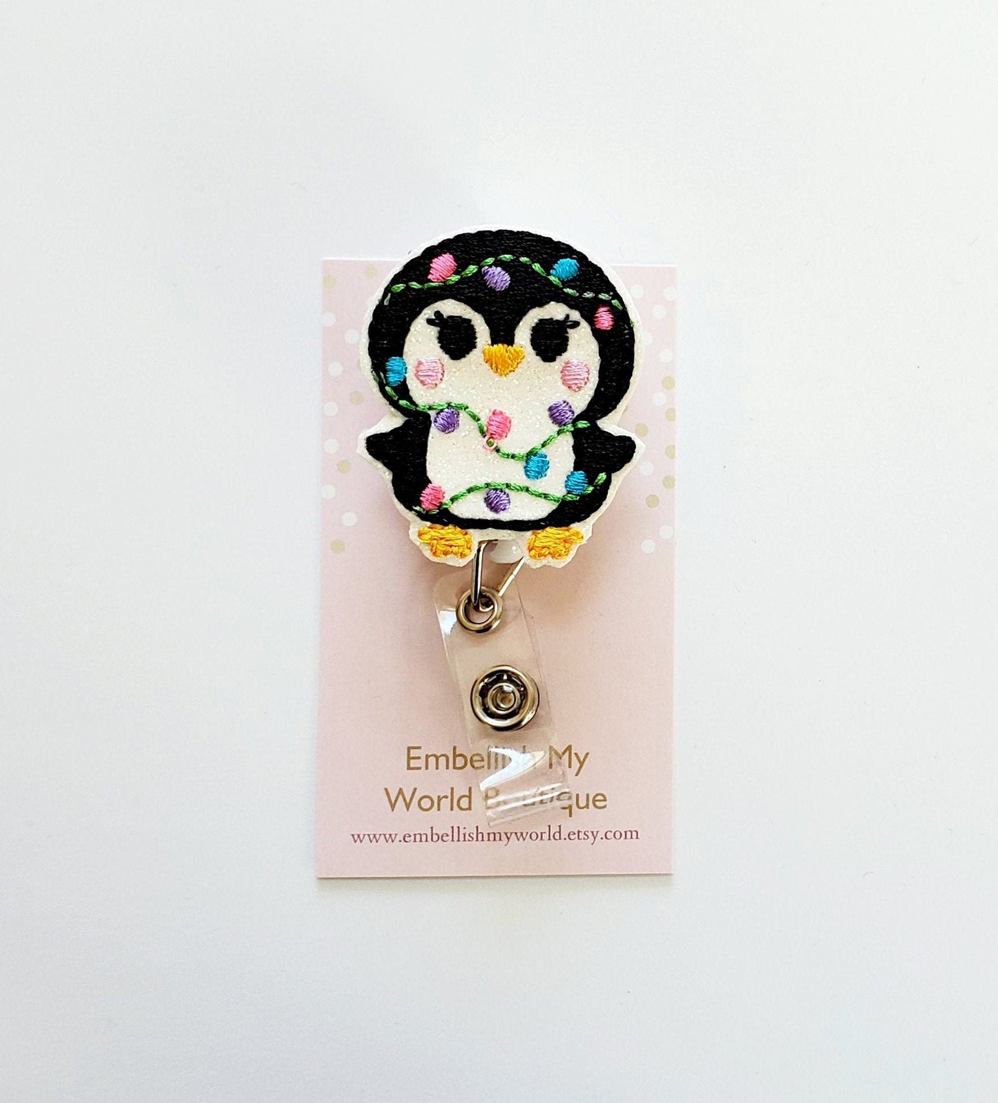 Penguin Badge Reel/Badge Holder/ID Holder/Badge Reel/Nurse Gift/Medical Student/Christmas Badge Reel/Winter Badge/Teacher Badge/Nurse Badge