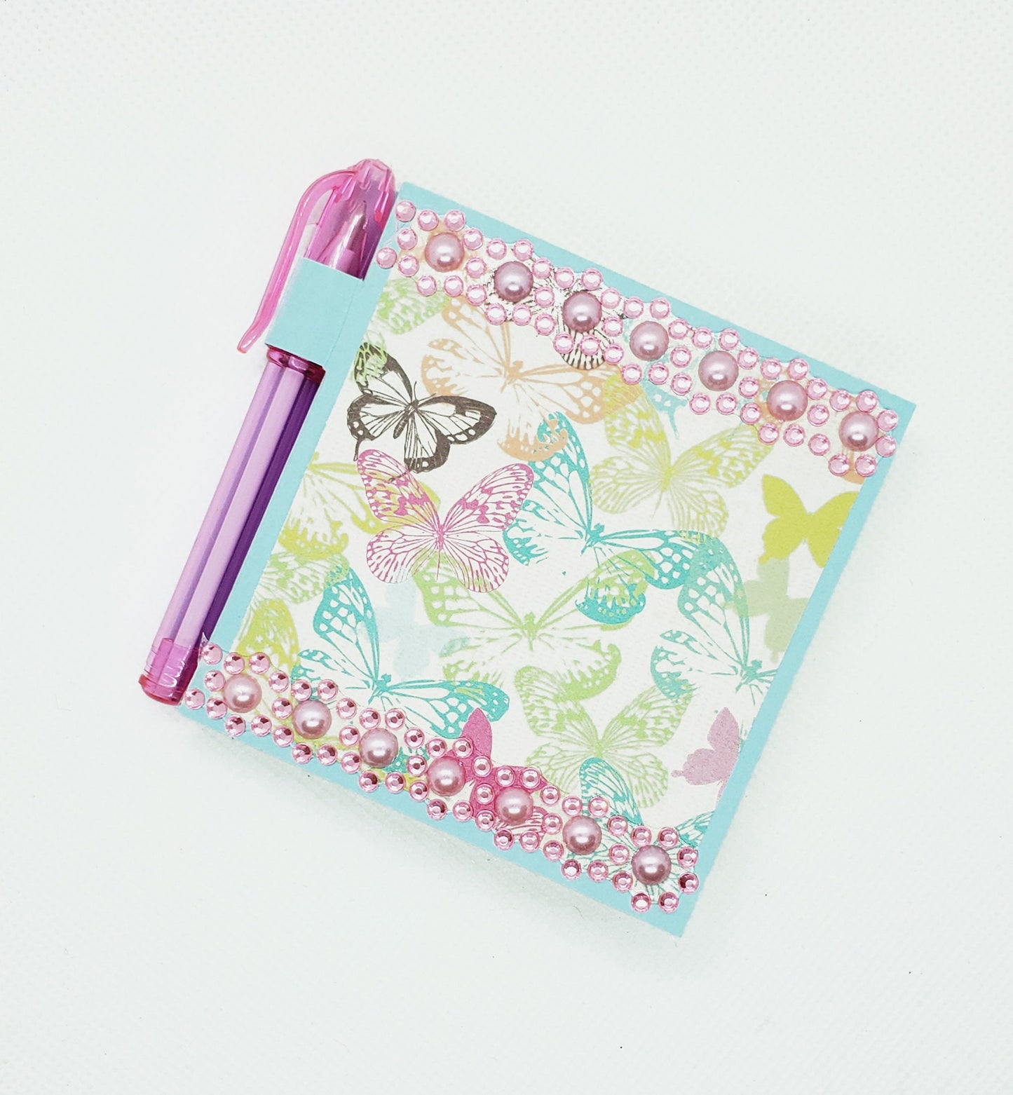 Butterfly sticky note holder and pen set