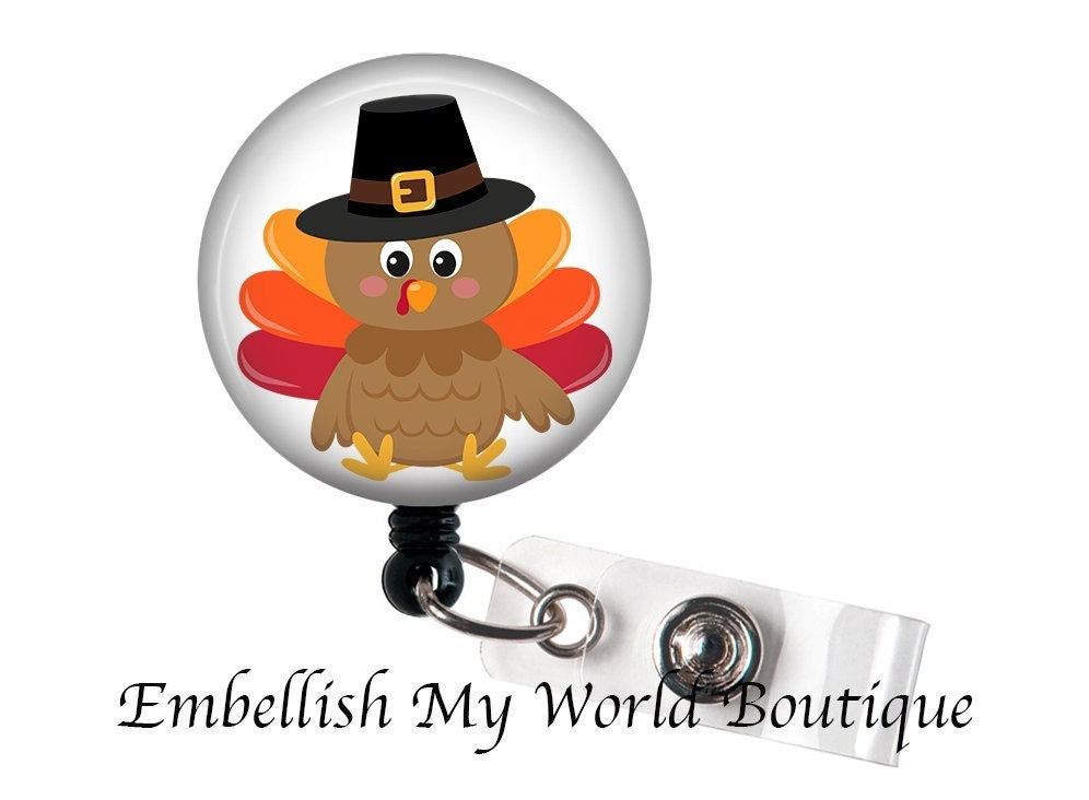 Thanksgiving Badge Reel/Turkey Badge/Badge Holder/ID Holder/Badge Reel/Nurse gift/Nurse Badge Reel/cute turkey badge/Nurse badge/Retractable