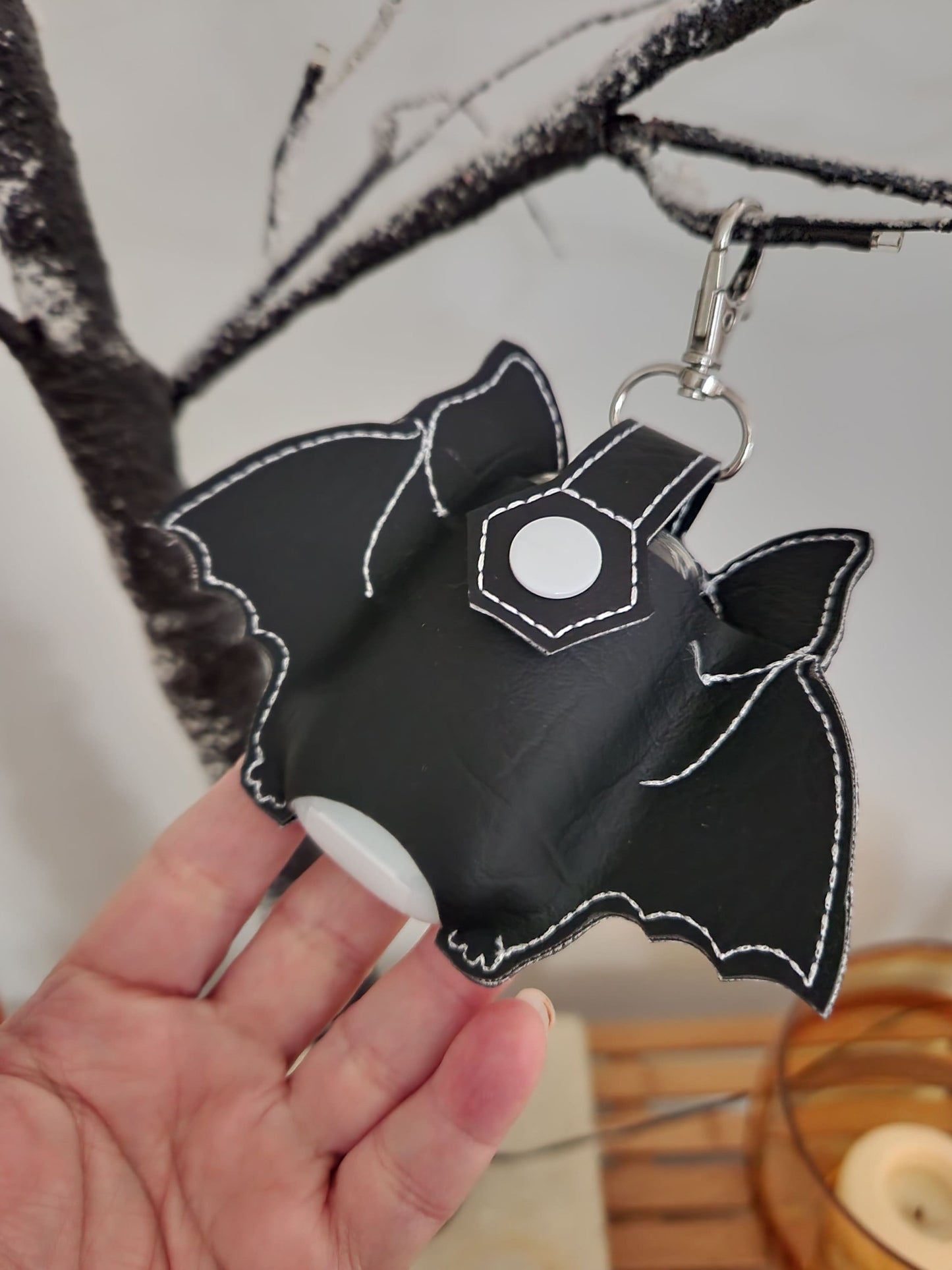 Black Bat Sanitizer Holder
