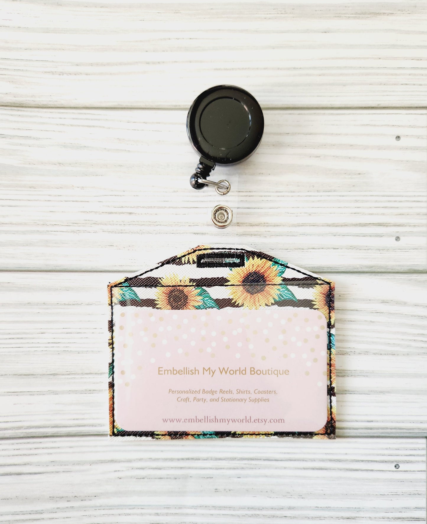 Sunflower Badge Holder/ID Holder/Horizontal Badge Holder/ID Badge Holder/Fall Badge Holder