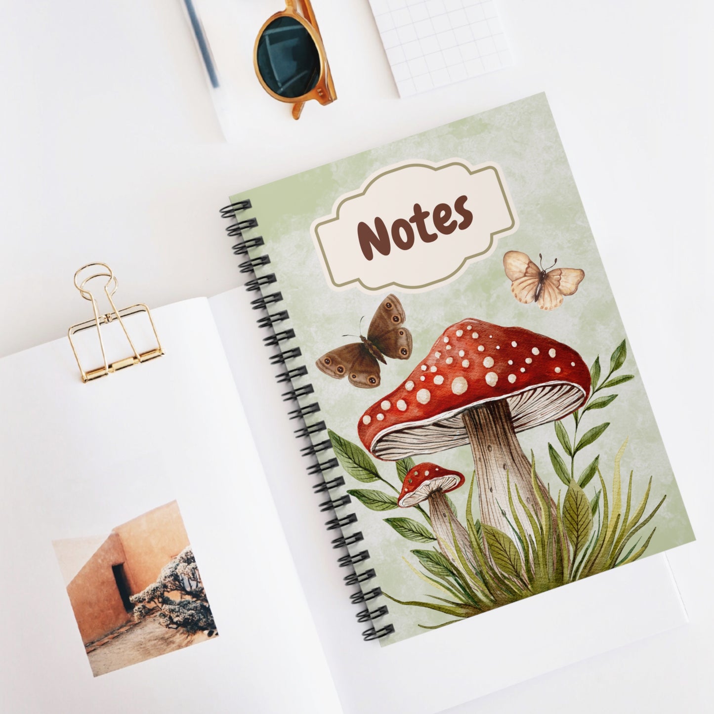 Mushroom and Butterflies Notebook