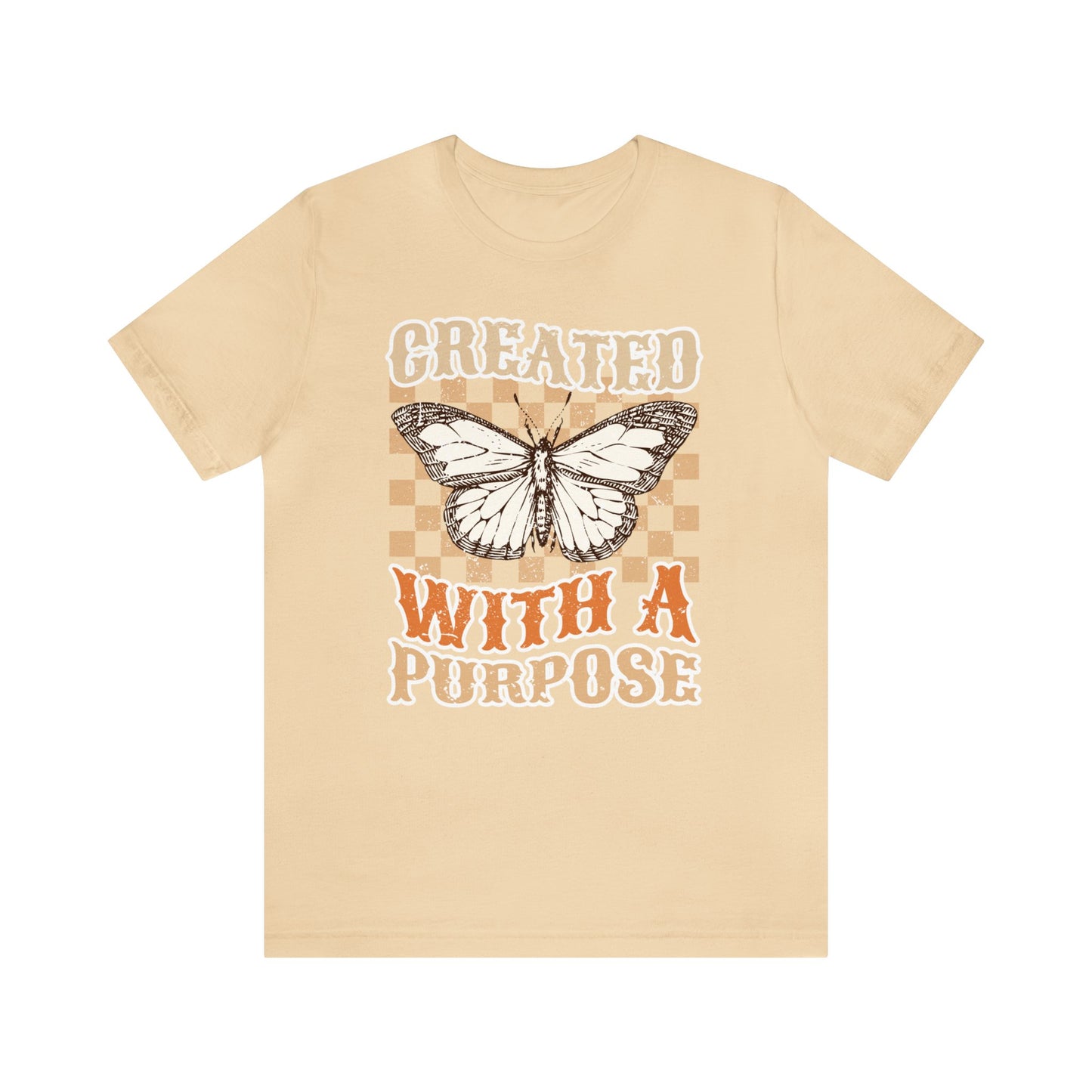 "Created With A Purpose" Trendy Christian Unisex Jersey Short Sleeve Tee