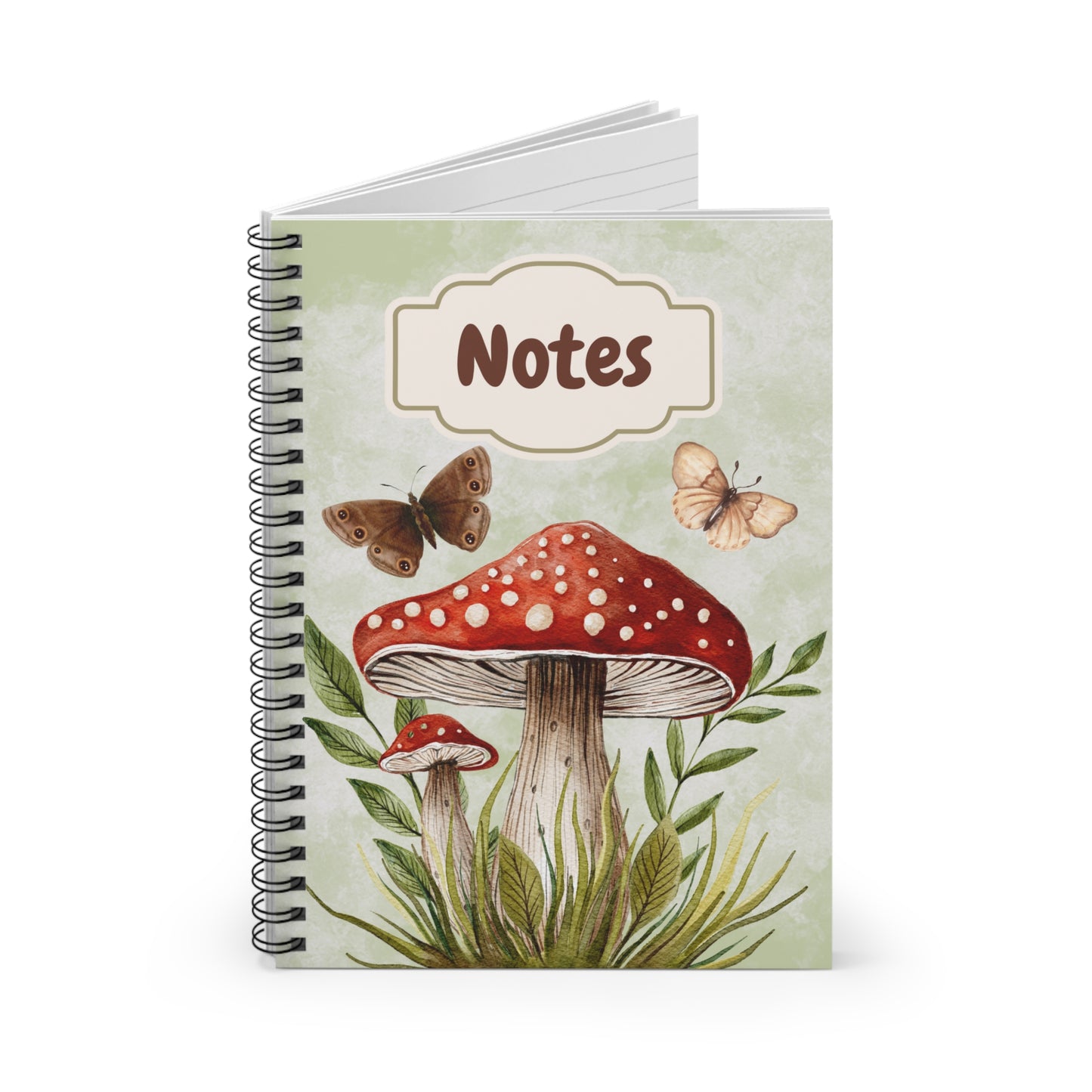 Mushroom and Butterflies Notebook