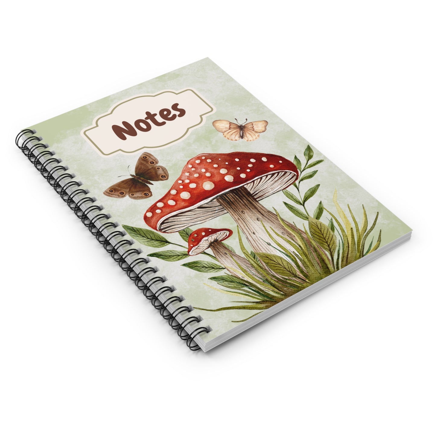 Mushroom and Butterflies Notebook