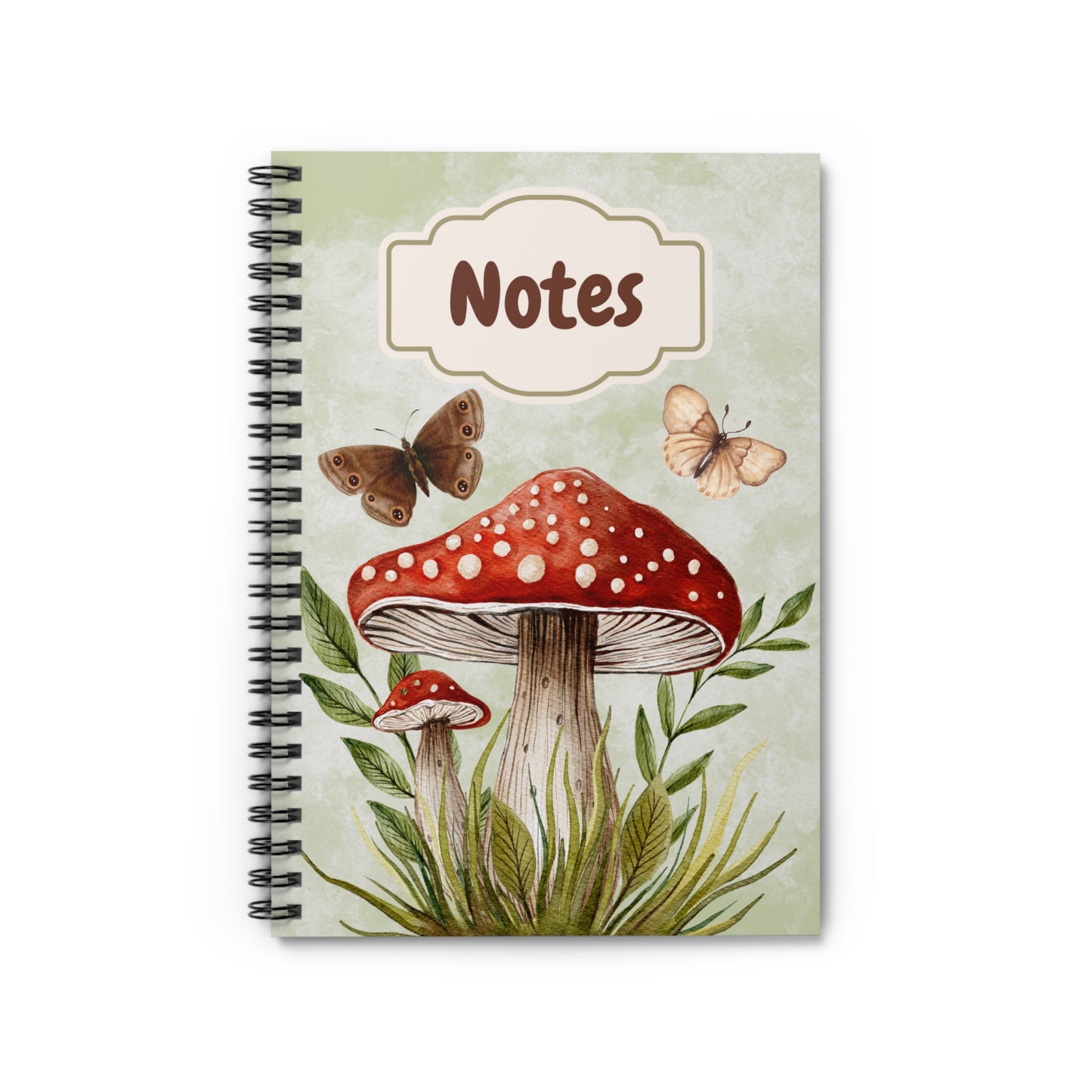 Mushroom and Butterflies Notebook