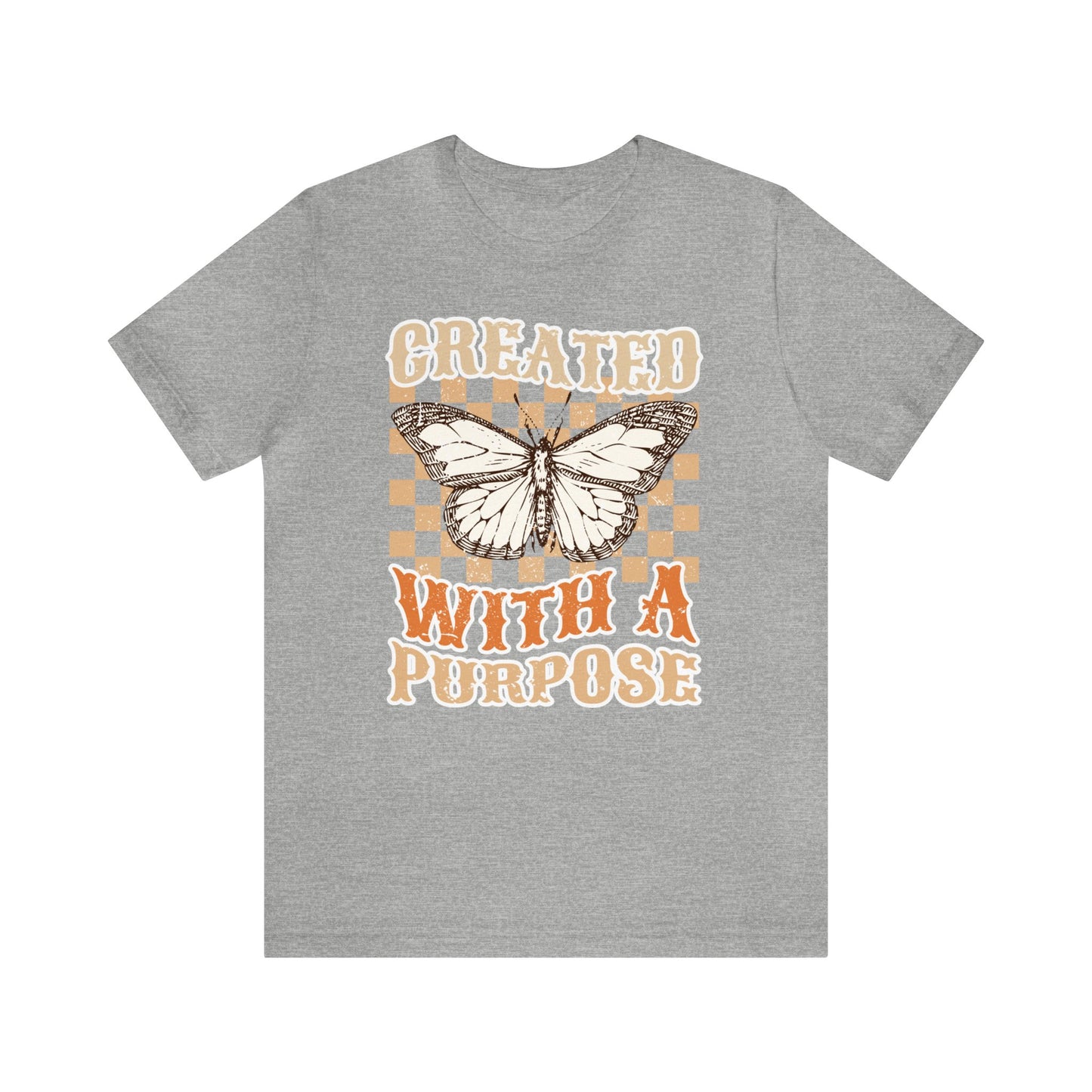 "Created With A Purpose" Trendy Christian Unisex Jersey Short Sleeve Tee