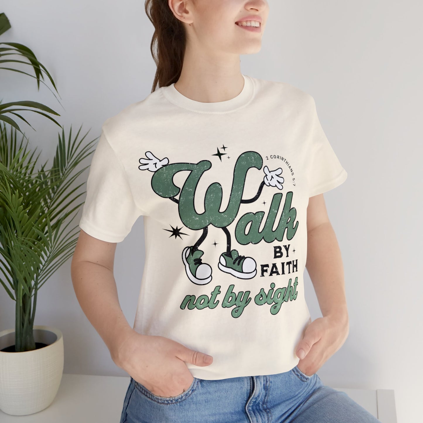 Walk by Faith T Shirt- Christian T Shirt, Trendy, Faith, Inspirational, Positive, Gift for Her, Gift for Him, Aesthetic