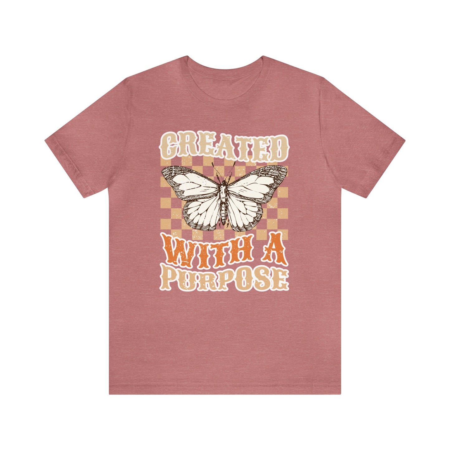 "Created With A Purpose" Trendy Christian Unisex Jersey Short Sleeve Tee