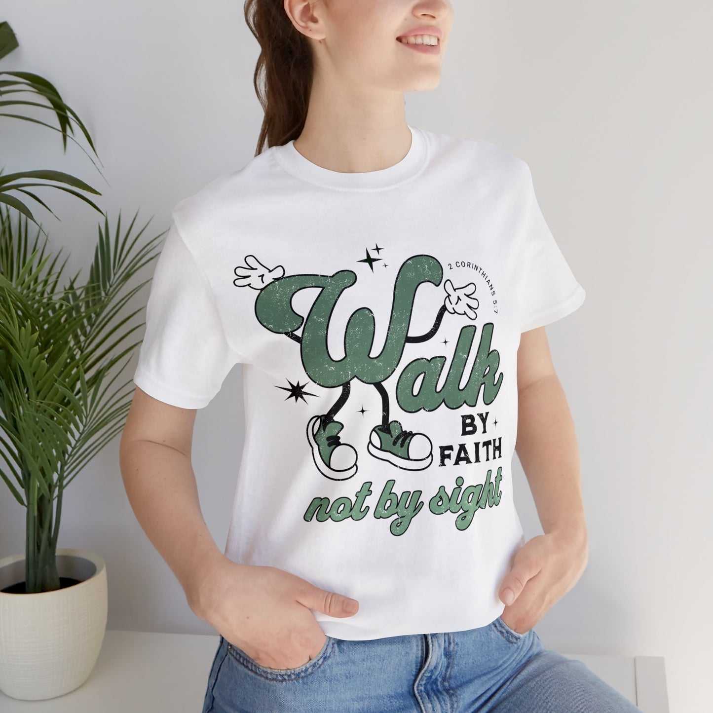 Walk by Faith T Shirt- Christian T Shirt, Trendy, Faith, Inspirational, Positive, Gift for Her, Gift for Him, Aesthetic