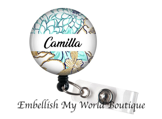 Personalized Badge Reel/Badge Reel/Nurse Badge/Badge Holder/ID Holder/Badge Reel/Nurse Gift/Name Badge/Retractable Badge/Floral Badge/Spring