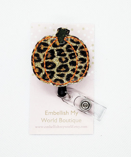 Leopard Pumpkin Badge Reel