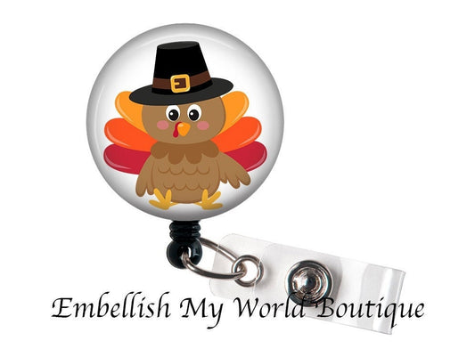 Thanksgiving Badge Reel/Turkey Badge/Badge Holder/ID Holder/Badge Reel/Nurse gift/Nurse Badge Reel/cute turkey badge/Nurse badge/Retractable
