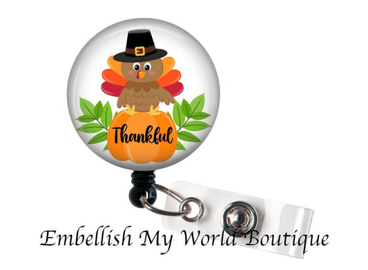 Thanksgiving Badge Reel/Turkey Badge/Badge Holder/ID Holder/Badge Reel/Nurse gift/Nurse Badge Reel/cute turkey/Nurse badge/Retractable badge